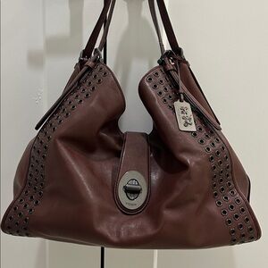 Coach (EUC) Madison Carlyle Grommet Hobo Shoulder Bag in Brick Red